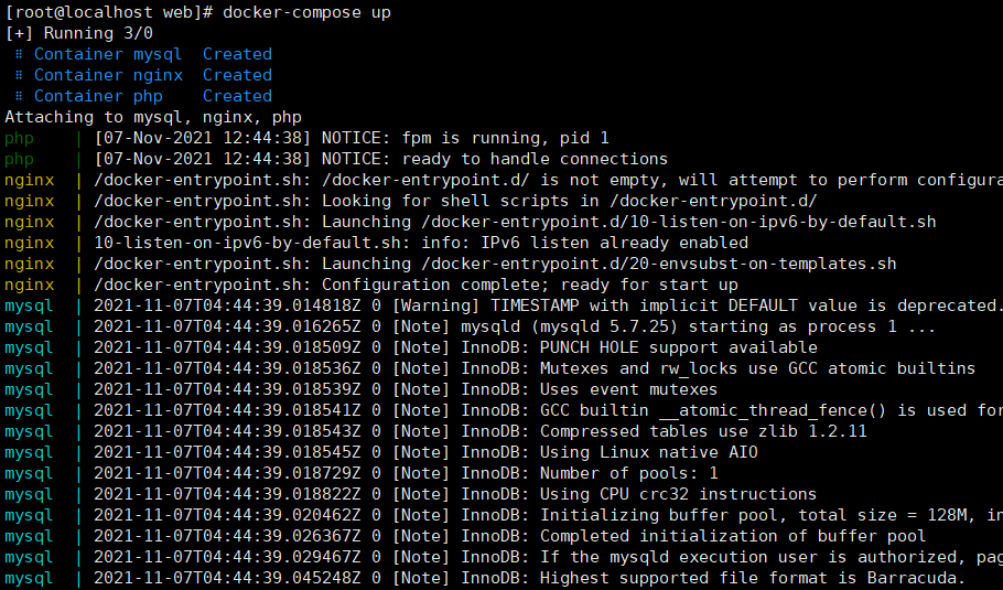 使用Docker-Compose搭建Nginx+MySQL+PHP环境